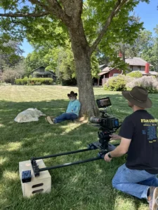 A dolly used by Kim Brattain Media at a shoot.